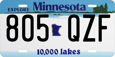 MN license plate 805QZF