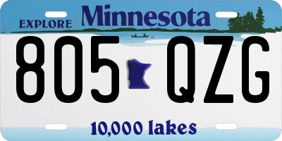 MN license plate 805QZG