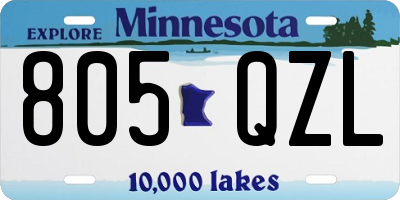 MN license plate 805QZL