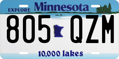MN license plate 805QZM