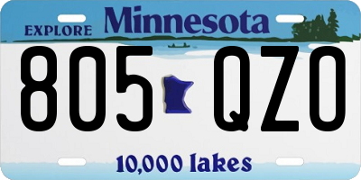 MN license plate 805QZO
