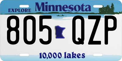 MN license plate 805QZP