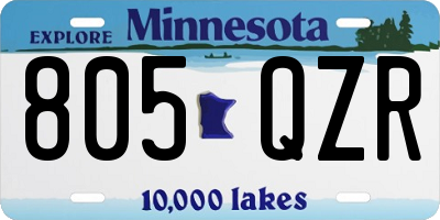 MN license plate 805QZR