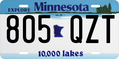 MN license plate 805QZT