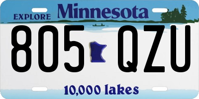 MN license plate 805QZU