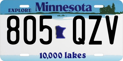 MN license plate 805QZV