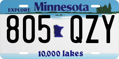 MN license plate 805QZY