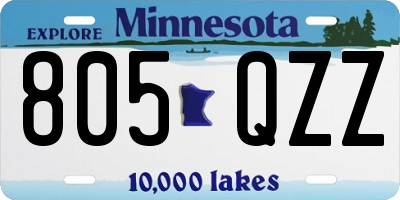 MN license plate 805QZZ