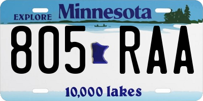 MN license plate 805RAA