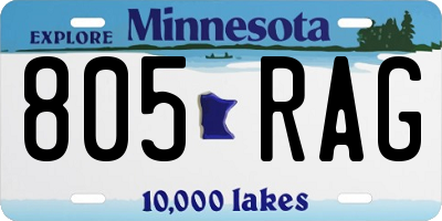 MN license plate 805RAG