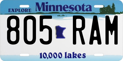 MN license plate 805RAM
