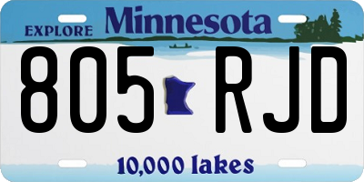 MN license plate 805RJD