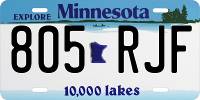 MN license plate 805RJF