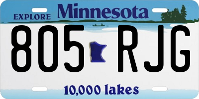 MN license plate 805RJG
