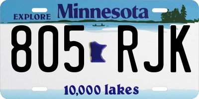 MN license plate 805RJK