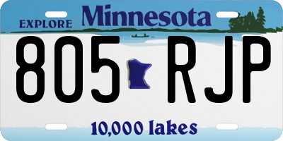 MN license plate 805RJP