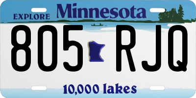 MN license plate 805RJQ