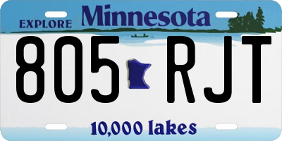 MN license plate 805RJT