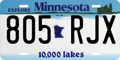 MN license plate 805RJX