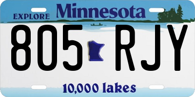 MN license plate 805RJY