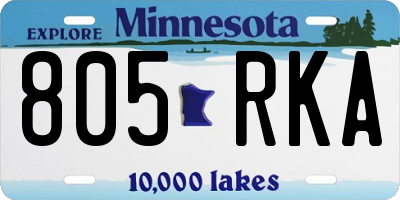 MN license plate 805RKA