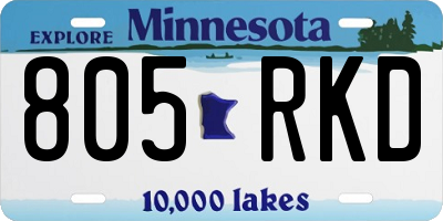 MN license plate 805RKD