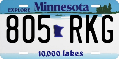 MN license plate 805RKG