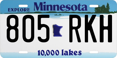 MN license plate 805RKH