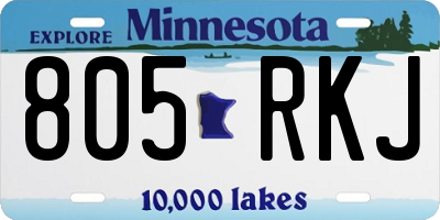 MN license plate 805RKJ