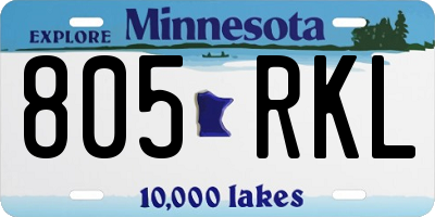 MN license plate 805RKL