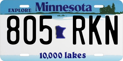 MN license plate 805RKN