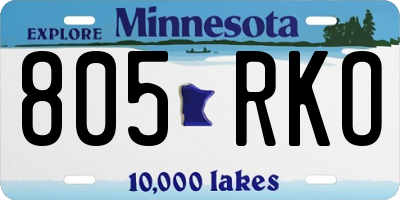 MN license plate 805RKO