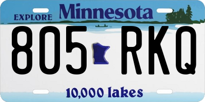 MN license plate 805RKQ