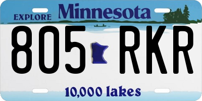 MN license plate 805RKR
