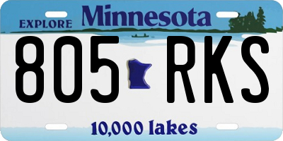 MN license plate 805RKS