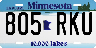 MN license plate 805RKU