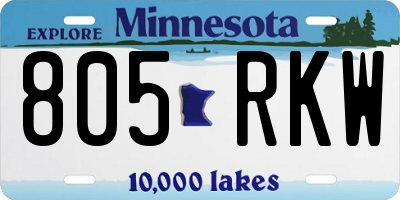 MN license plate 805RKW