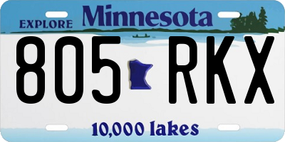 MN license plate 805RKX
