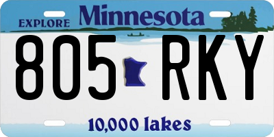MN license plate 805RKY