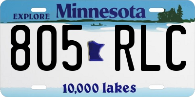 MN license plate 805RLC