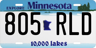 MN license plate 805RLD