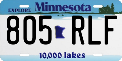 MN license plate 805RLF