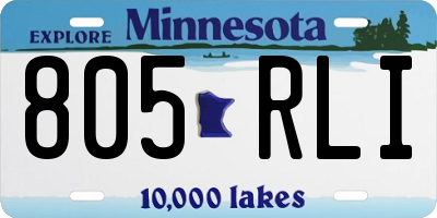 MN license plate 805RLI
