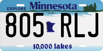 MN license plate 805RLJ