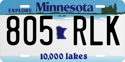 MN license plate 805RLK