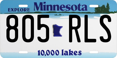 MN license plate 805RLS