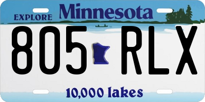 MN license plate 805RLX