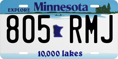 MN license plate 805RMJ