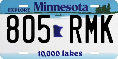 MN license plate 805RMK