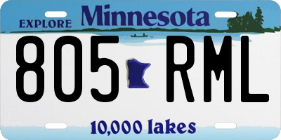 MN license plate 805RML